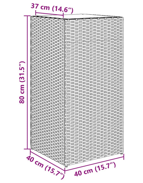 Загрузите изображение в средство просмотра галереи, Jardinieră de grădină, negru, 40x40x80 cm, poliratan
