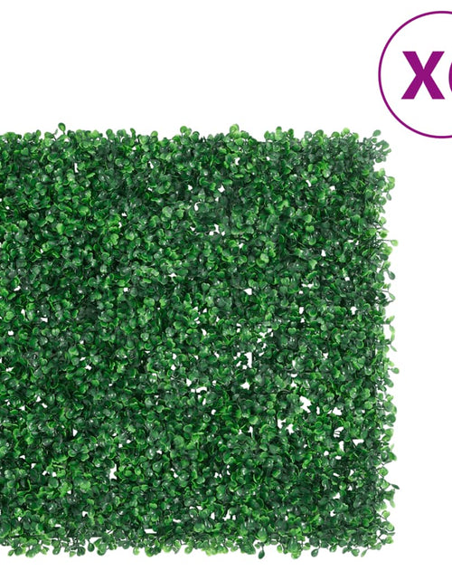 Încărcați imaginea în vizualizatorul Galerie, Gard din frunze de arbust artificiale, 6 buc., verde, 50x50 cm
