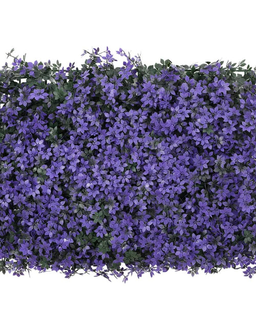 Încărcați imaginea în vizualizatorul Galerie,  vidaXL Gard din frunze artificiale, 6 buc., violet, 40x60 cm
