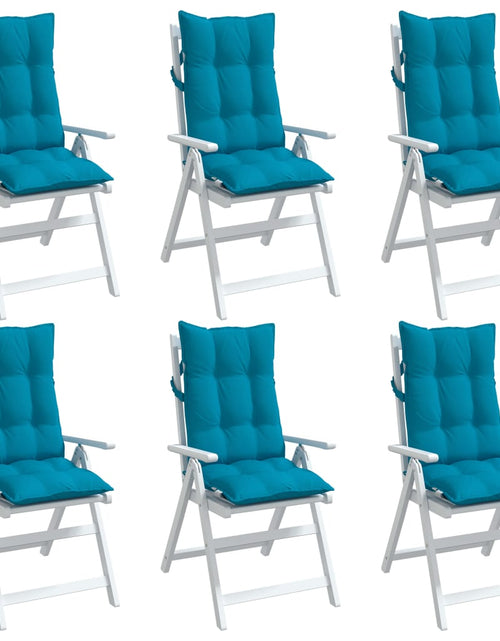 Загрузите изображение в средство просмотра галереи, Perne de scaun cu spătar înalt, 6 buc, bleu, țesătură Oxford
