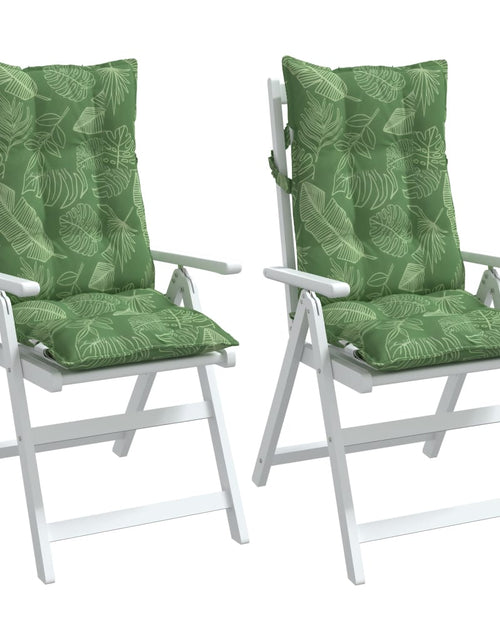 Încărcați imaginea în vizualizatorul Galerie, Perne de scaun spătar înalt, 2 buc, model frunze, textil Oxford
