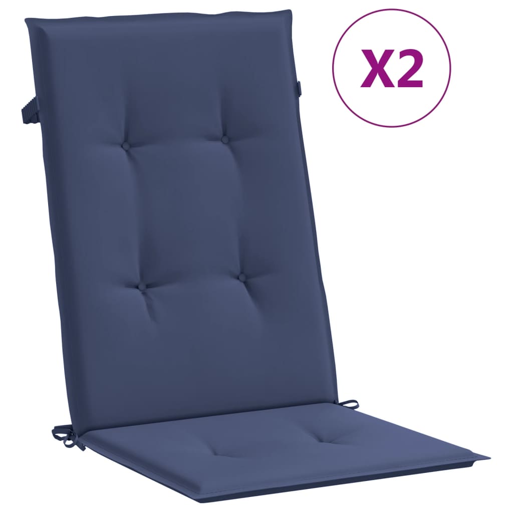 Perne scaune cu spătar înalt, 2 buc., bleumarin, textil