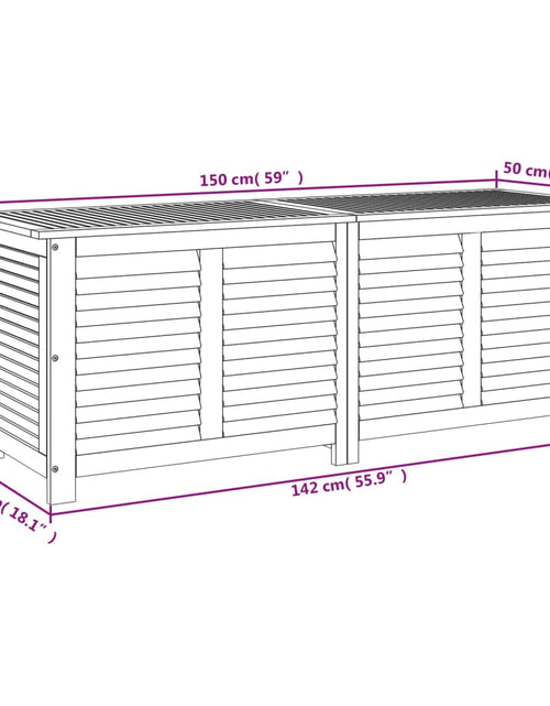 Загрузите изображение в средство просмотра галереи, Ladă depozitare grădină cu grilaj 150x50x56cm lemn masiv acacia
