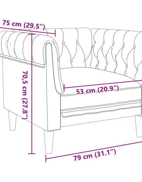 Загрузите изображение в средство просмотра галереи, Fotoliu Chesterfield, maro, material textil
