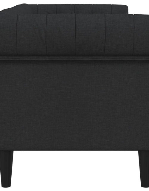 Încărcați imaginea în vizualizatorul Galerie, Canapea Chesterfield cu 2 locuri, negru, material textil - Lando
