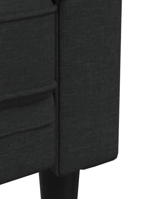 Încărcați imaginea în vizualizatorul Galerie, Canapea Chesterfield cu 2 locuri, negru, material textil - Lando
