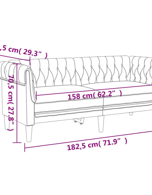Încărcați imaginea în vizualizatorul Galerie, Canapea Chesterfield cu 2 locuri, maro închis, material textil - Lando
