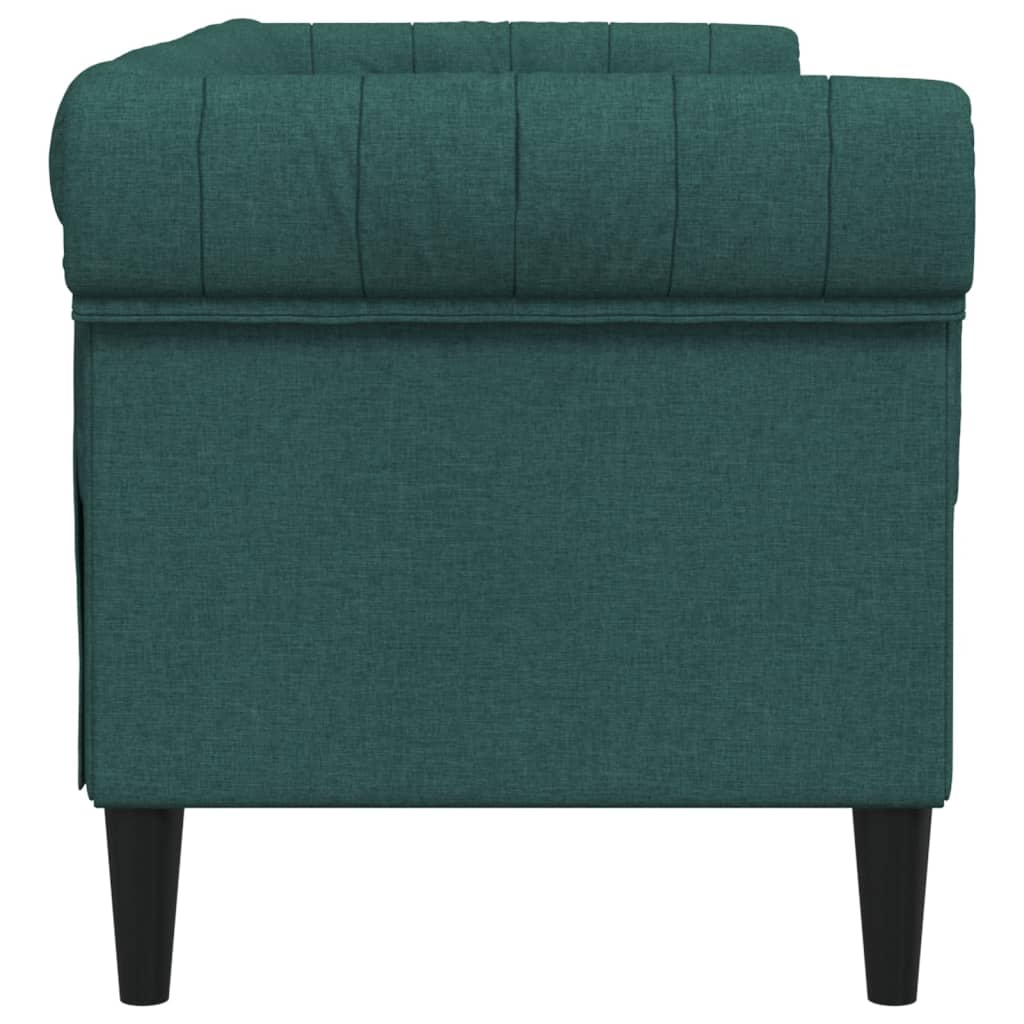 Canapea Chesterfield cu 2 locuri, verde închis, material textil