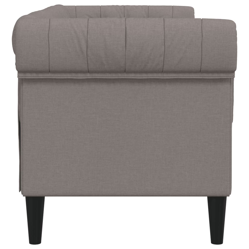 Canapea Chesterfield cu 2 locuri, gri taupe, material textil - Lando