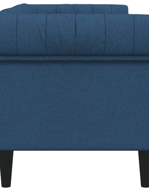 Încărcați imaginea în vizualizatorul Galerie, Canapea Chesterfield cu 2 locuri, albastru, material textil - Lando
