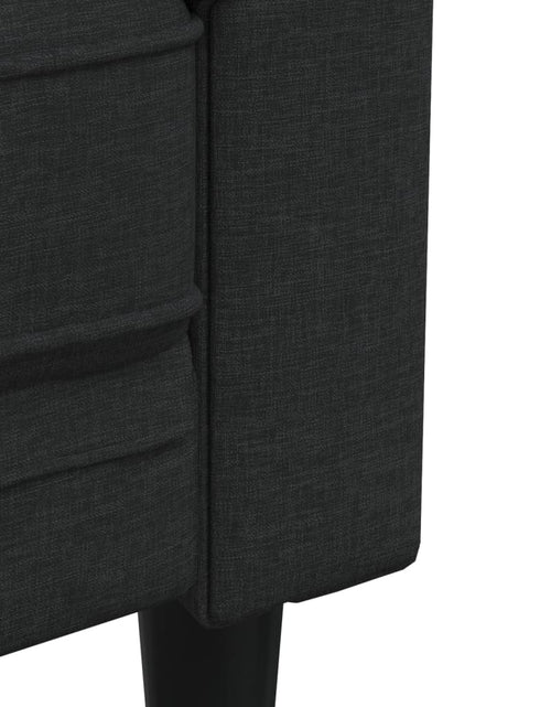 Încărcați imaginea în vizualizatorul Galerie, Canapea Chesterfield cu 3 locuri, negru, material textil - Lando
