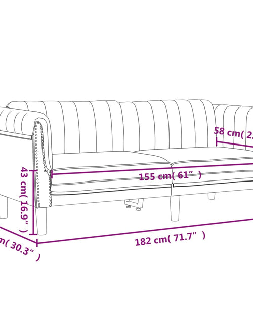 Загрузите изображение в средство просмотра галереи, Canapea cu 2 locuri, gri deschis, catifea
