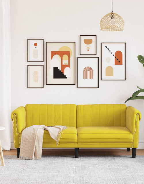Încărcați imaginea în vizualizatorul Galerie, Canapea cu 2 locuri, galben, catifea
