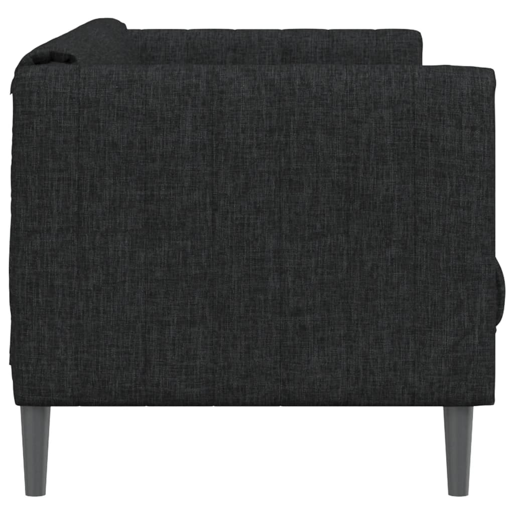 Canapea, 2 locuri, negru, material textil