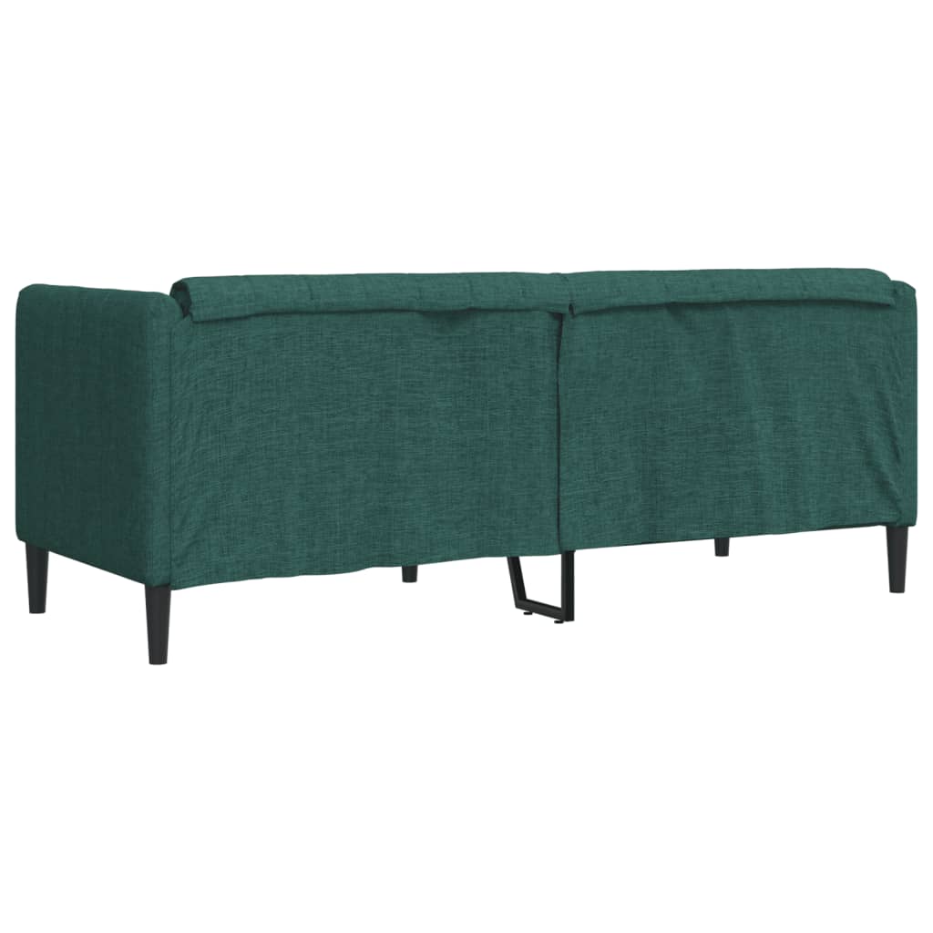 Canapea, 2 locuri, verde închis, material textil
