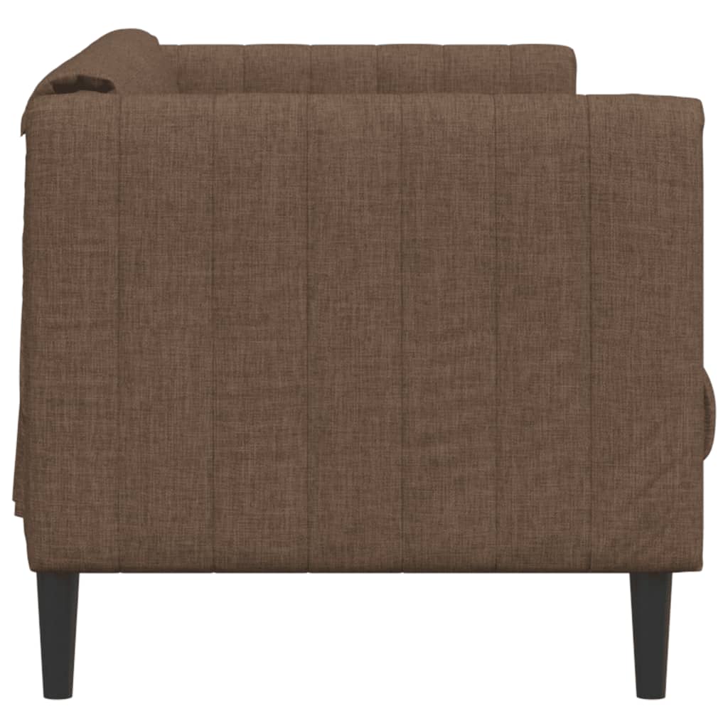Canapea cu 2 locuri, maro, material textil