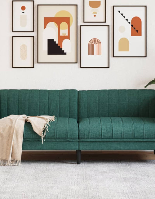 Încărcați imaginea în vizualizatorul Galerie, Canapea cu 3 locuri, verde închis, material textil - Lando
