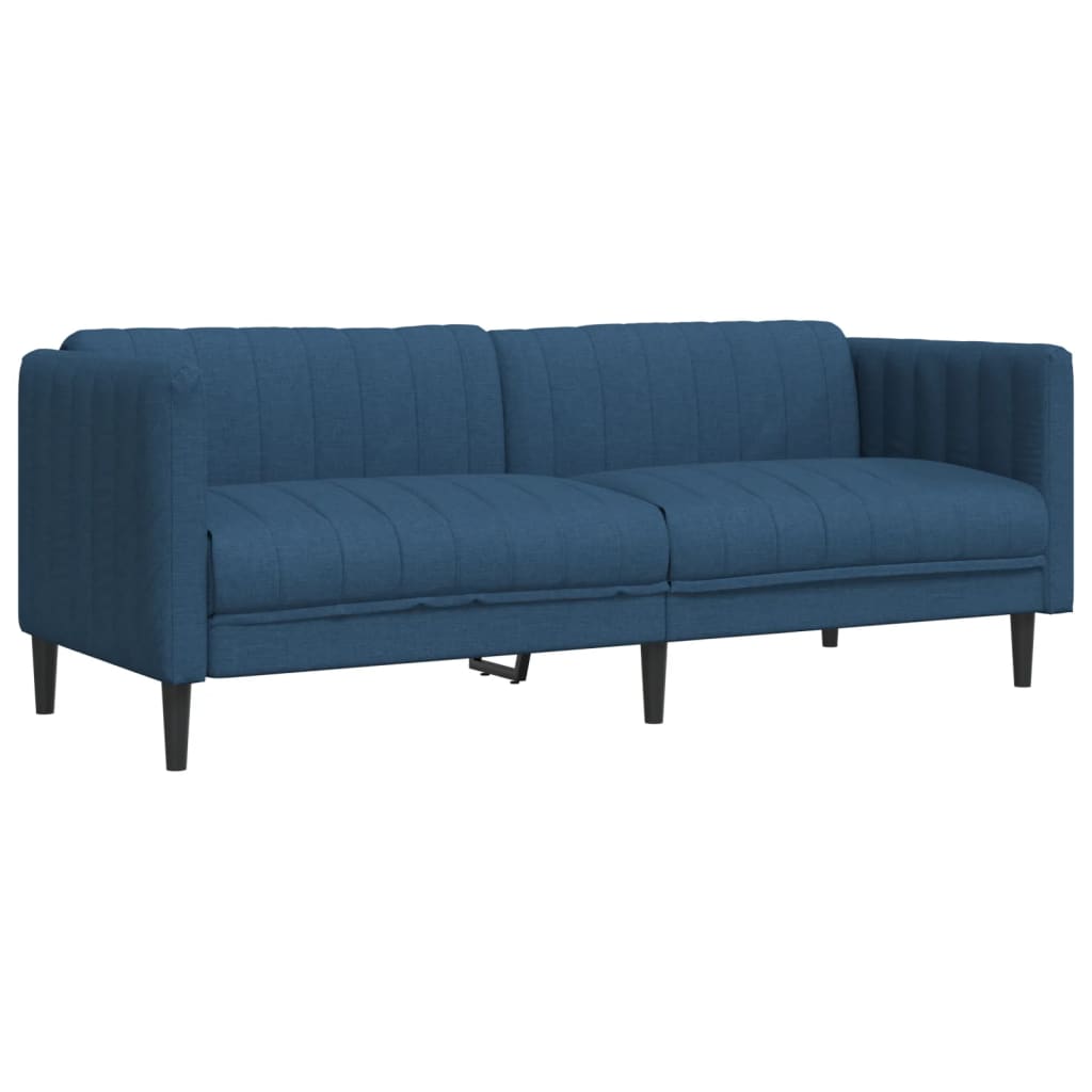 Canapea cu 3 locuri, albastru, material textil - Lando