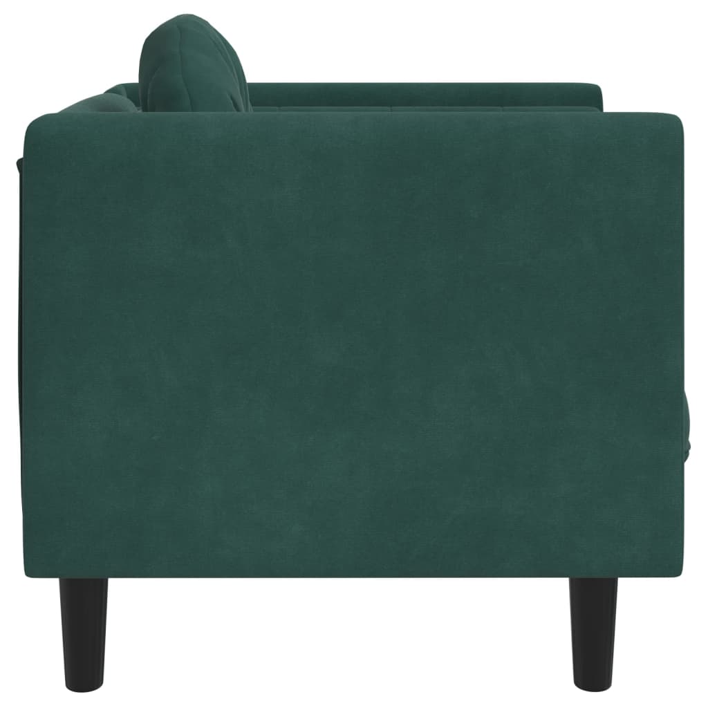 Fotoliu canapea cu pernă, verde închis, catifea