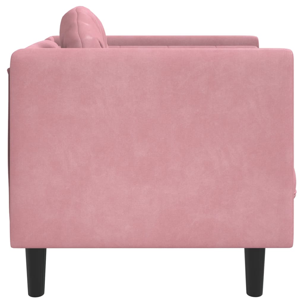 Fotoliu canapea cu pernă, roz, catifea - Lando