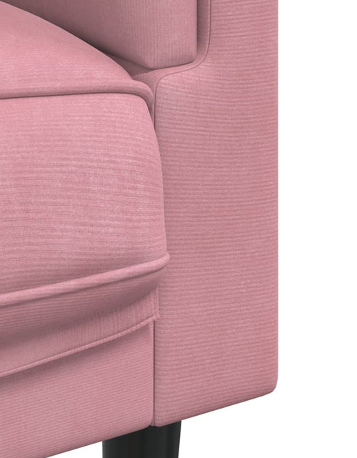 Încărcați imaginea în vizualizatorul Galerie, Fotoliu canapea cu pernă, roz, catifea - Lando
