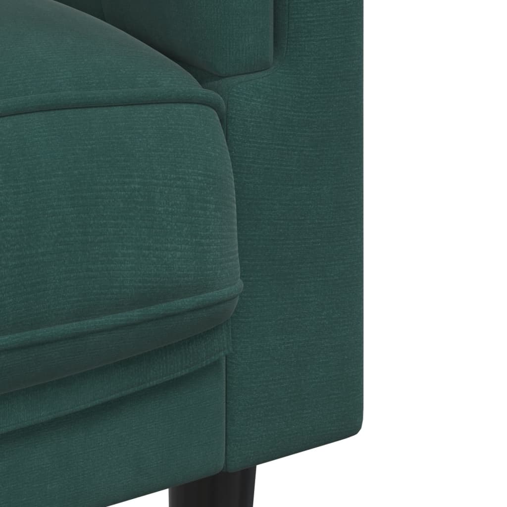 Canapea cu perne, 2 locuri, verde închis, catifea - Lando