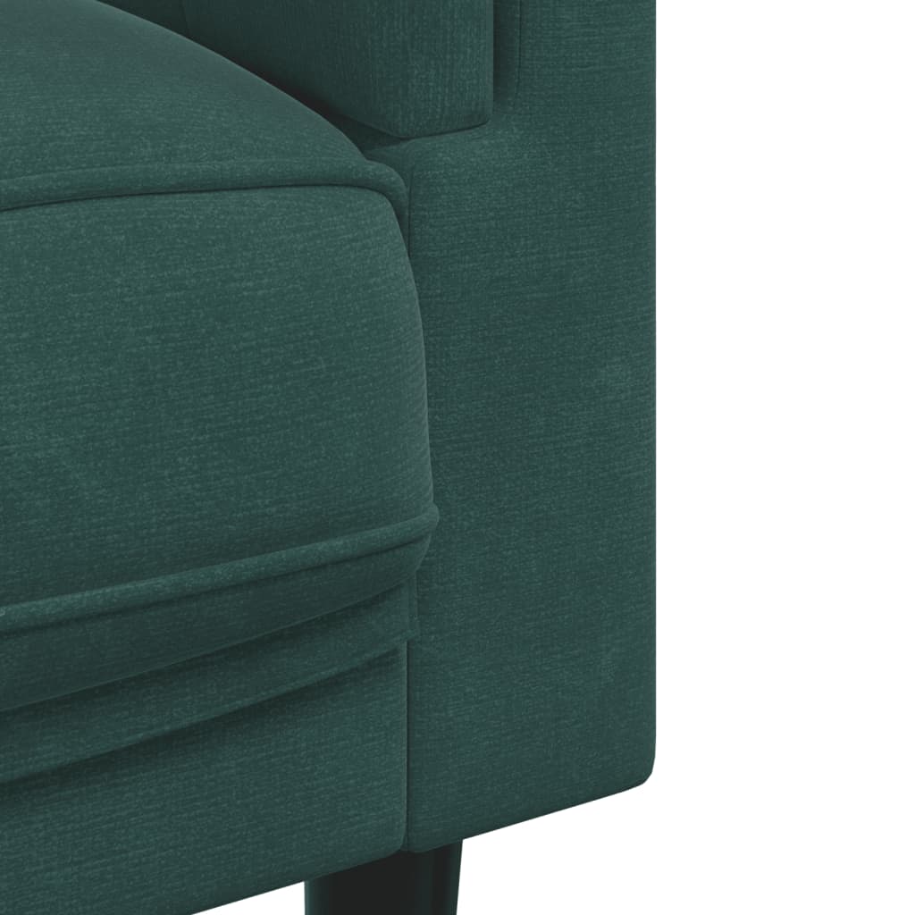 Canapea cu perne, 3 locuri, verde închis, catifea
