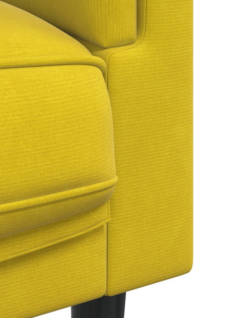 Încărcați imaginea în vizualizatorul Galerie, Canapea cu perne, 3 locuri, galben, catifea
