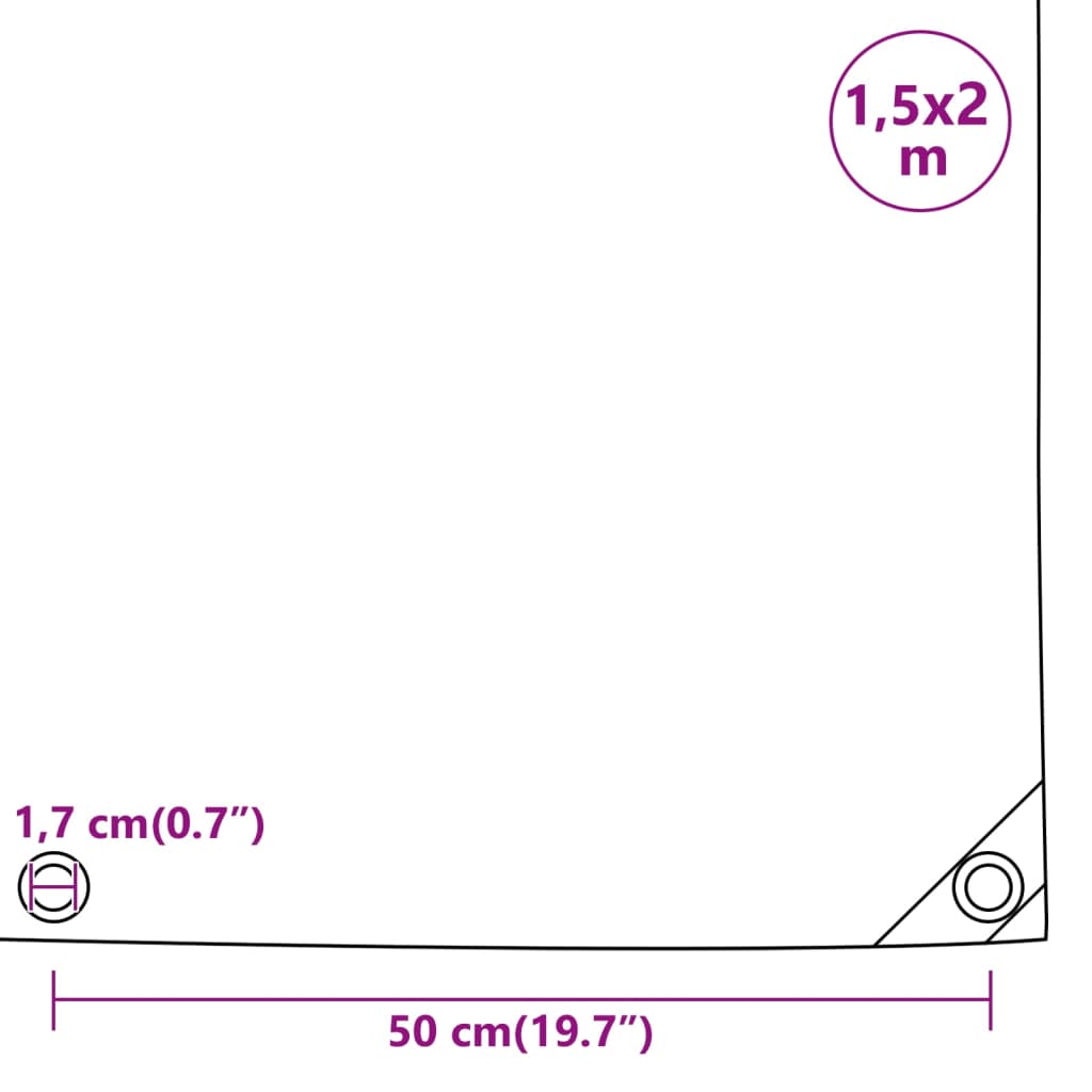 Prelată, verde, 1,5x2 m, 650 g/m²