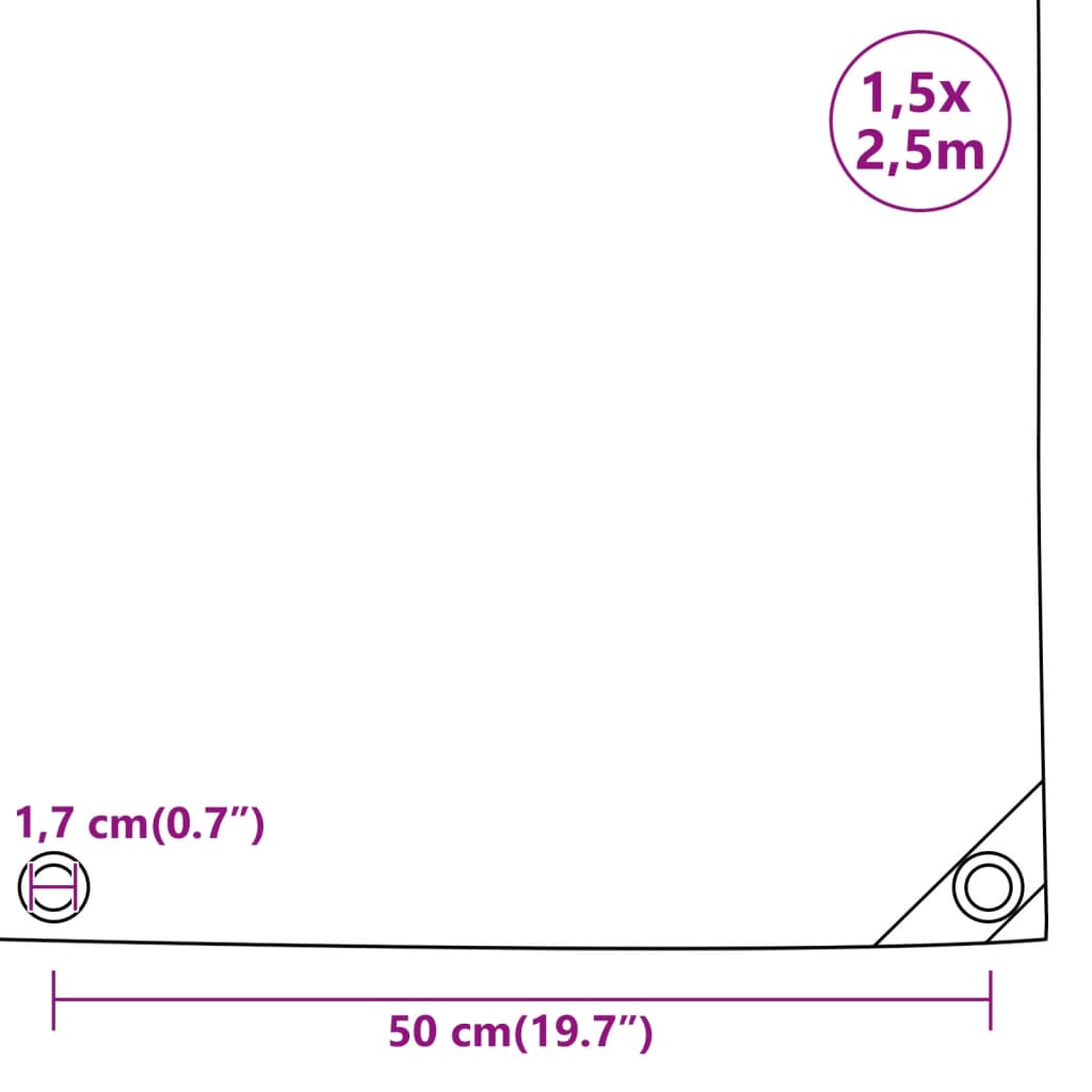 Prelată, verde, 1,5x2,5 m, 650 g/m²