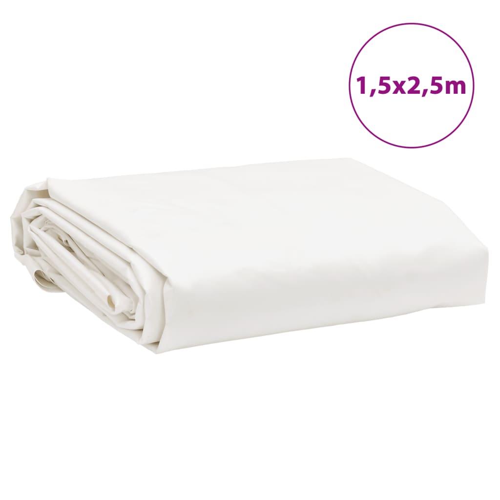 Prelată, alb, 1,5x2,5 m, 650 g/m²