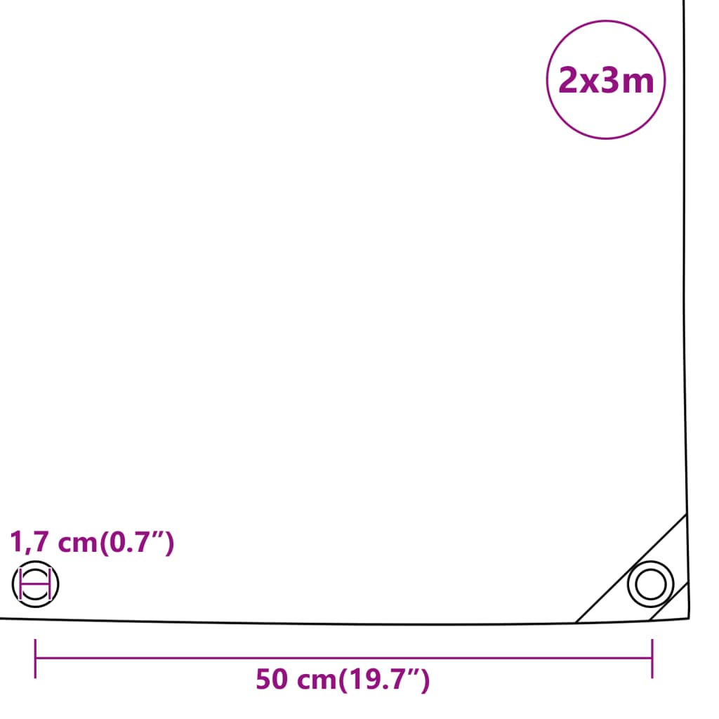 Prelată, antracit, 2x3 m, 650 g/m²