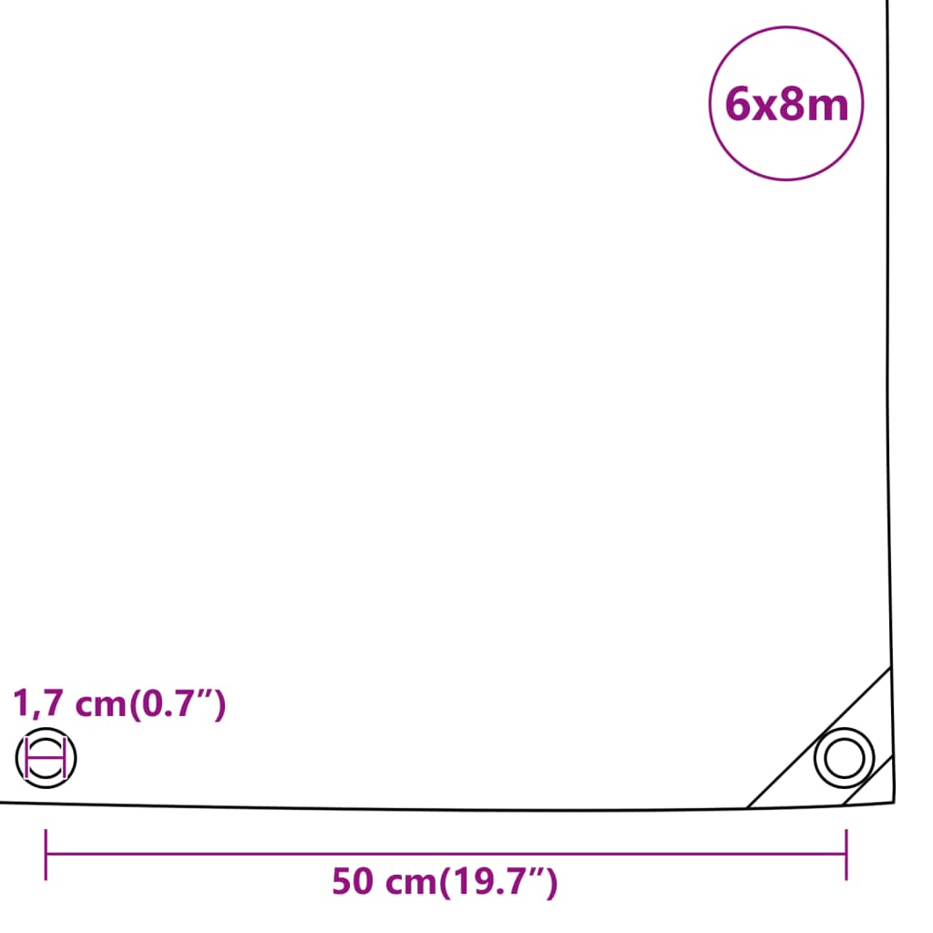 Prelată, antracit, 6x8 m, 650 g/m²