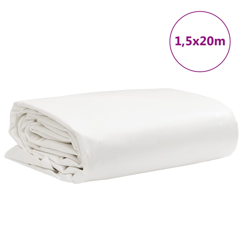 Prelată, alb, 1,5x20 m, 650 g/m²