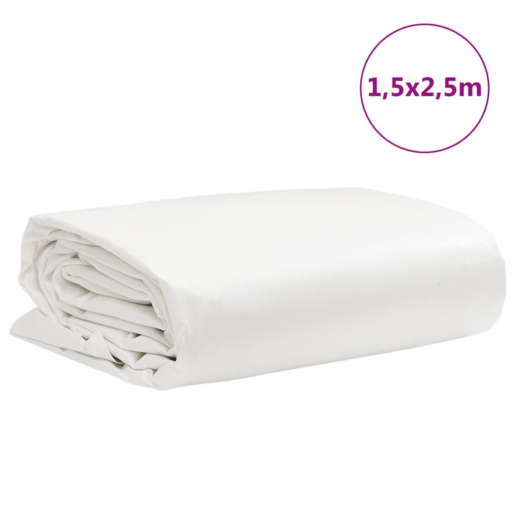 Prelată, alb, 1,5x2,5 m, 650 g/m²