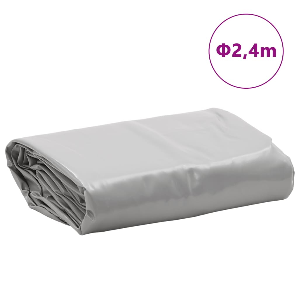 Prelată, gri, Ø 2,4 m, 650 g/m²