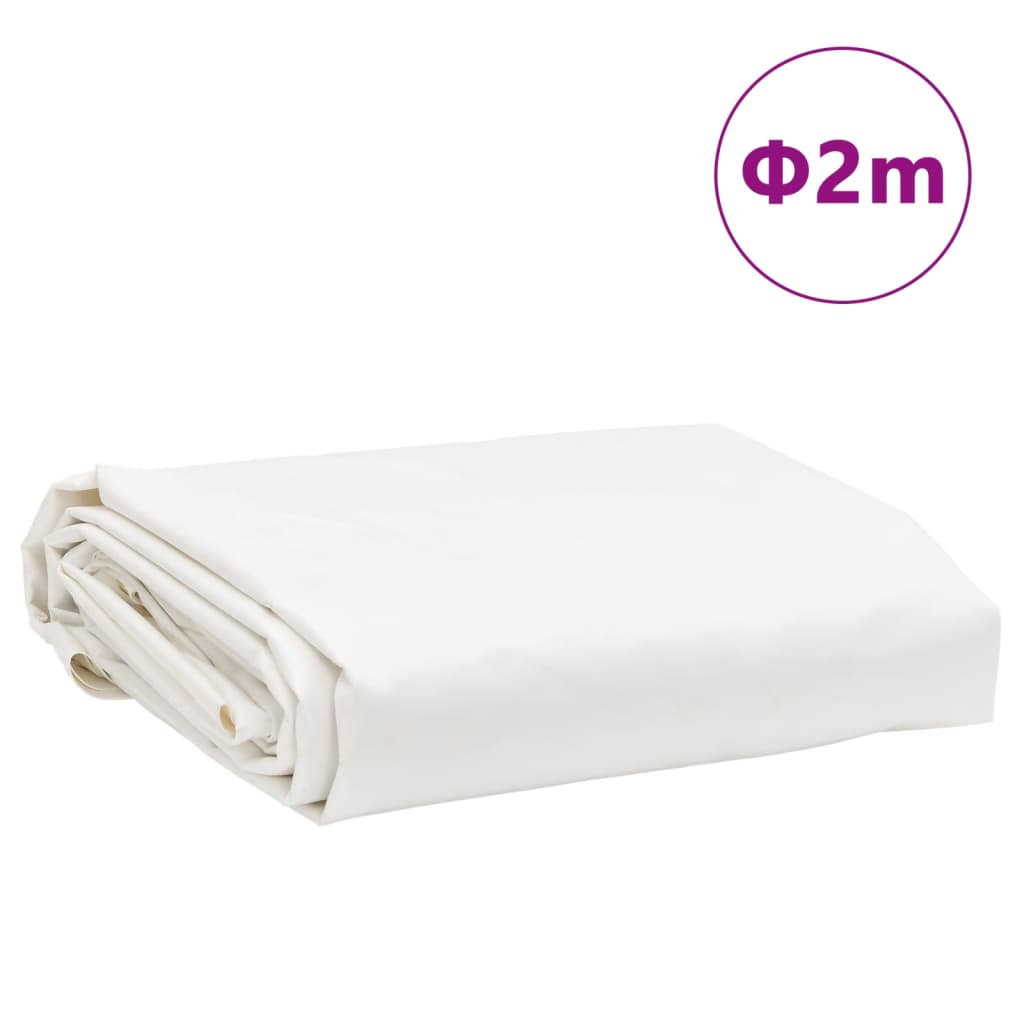 Prelată, alb, Ø 2 m, 650 g/m²