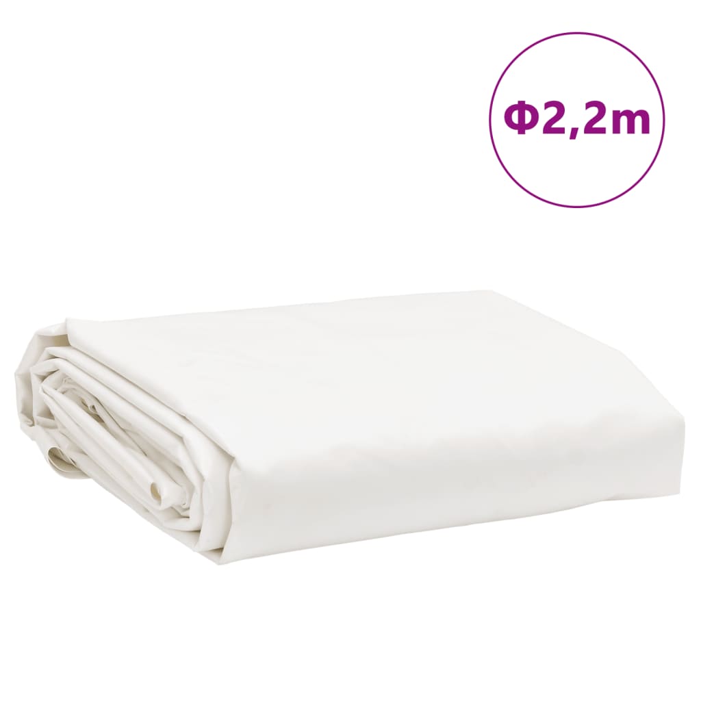 Prelată, alb, Ø 2,2 m, 650 g/m²