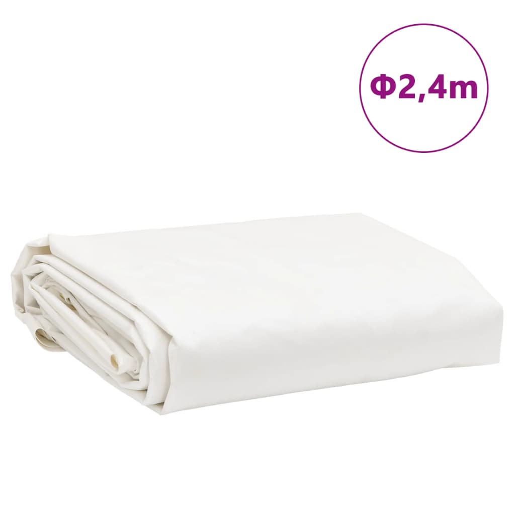 Prelată, alb, Ø 2,4 m, 650 g/m²