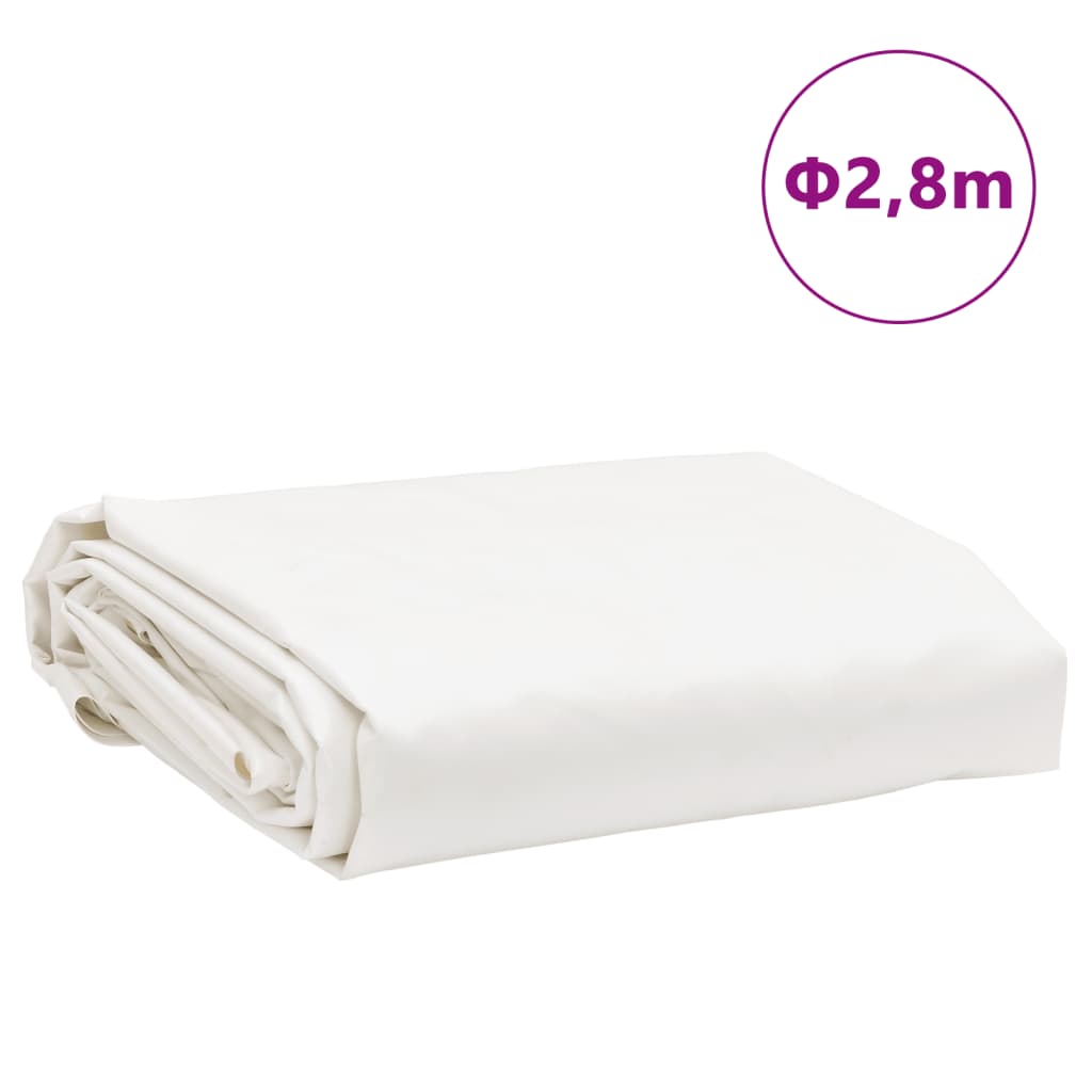 Prelată, alb, Ø 2,8 m, 650 g/m²