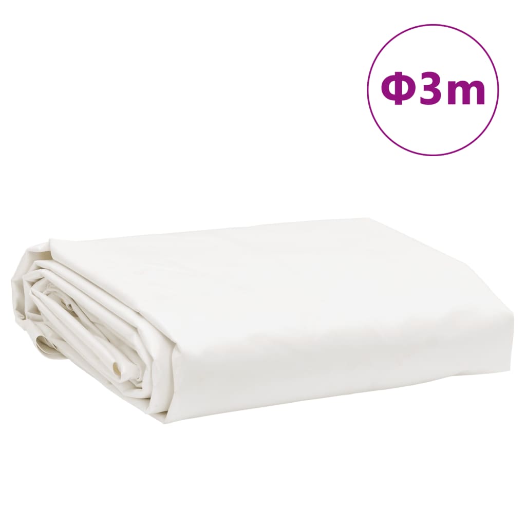 Prelată, alb, Ø 3 m, 650 g/m²