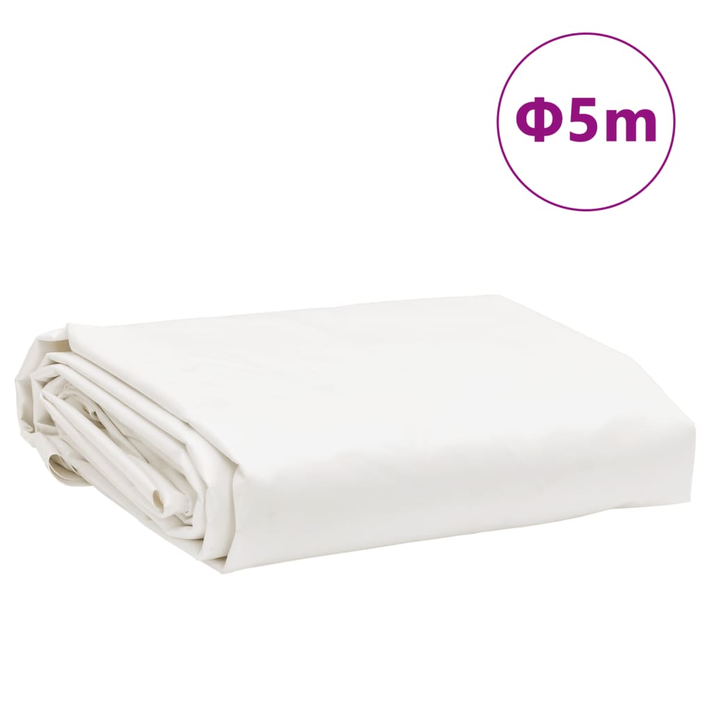 Prelată, alb, Ø 5 m, 650 g/m²