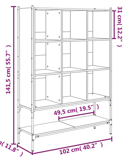 Загрузите изображение в средство просмотра галереи, Bibliotecă, stejar fumuriu, 102x30x141,5 cm, lemn prelucrat
