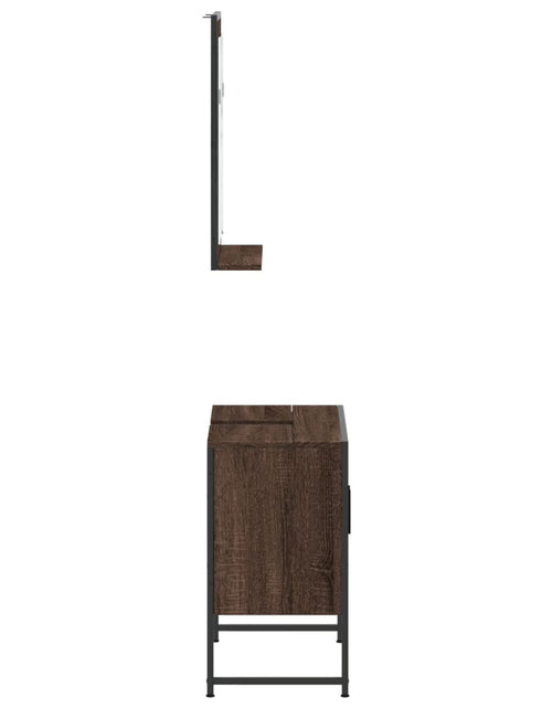 Încărcați imaginea în vizualizatorul Galerie, Set dulapuri de baie, 2 piese, stejar maro, lemn prelucrat - Lando
