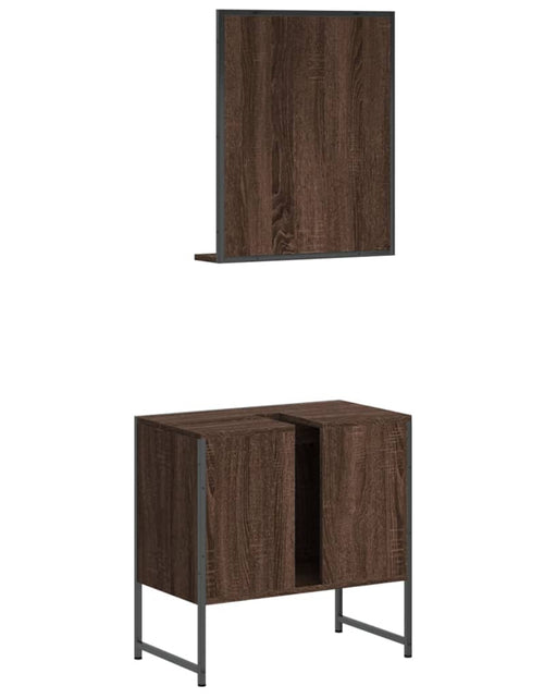 Încărcați imaginea în vizualizatorul Galerie, Set dulapuri de baie, 2 piese, stejar maro, lemn prelucrat - Lando
