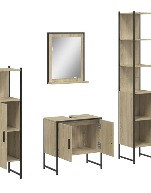 Încărcați imaginea în vizualizatorul Galerie, Set dulapuri de baie, 4 piese, stejar sonoma, lemn prelucrat - Lando
