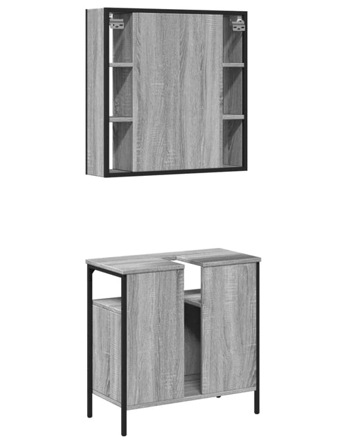 Încărcați imaginea în vizualizatorul Galerie, Set mobilier de baie, 2 piese, gri sonoma, lemn prelucrat - Lando
