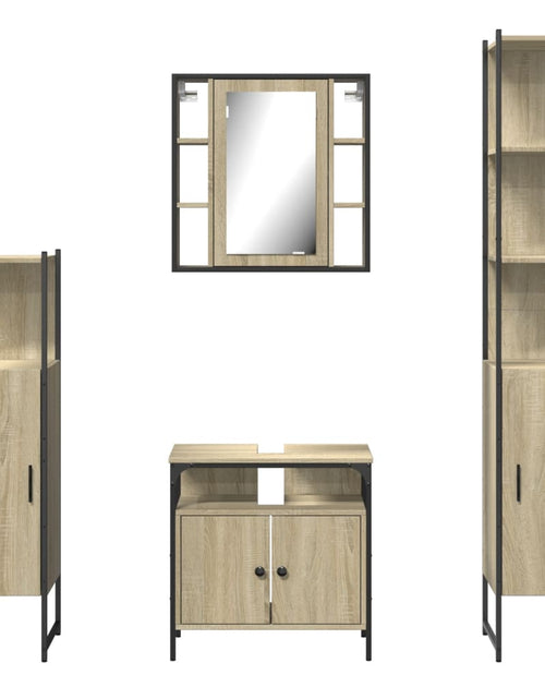 Încărcați imaginea în vizualizatorul Galerie, Set dulapuri de baie, 4 piese, stejar sonoma, lemn prelucrat - Lando
