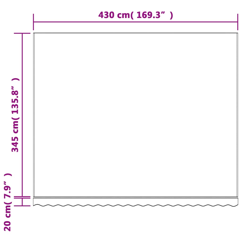 Pânză copertină de rezervă, dungi roșii și albe, 4,5x3,5 m