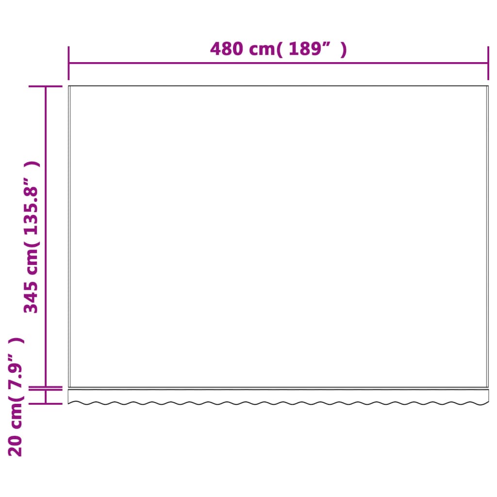 Pânză copertină de rezervă, dungi roșii și albe, 5x3,5 m